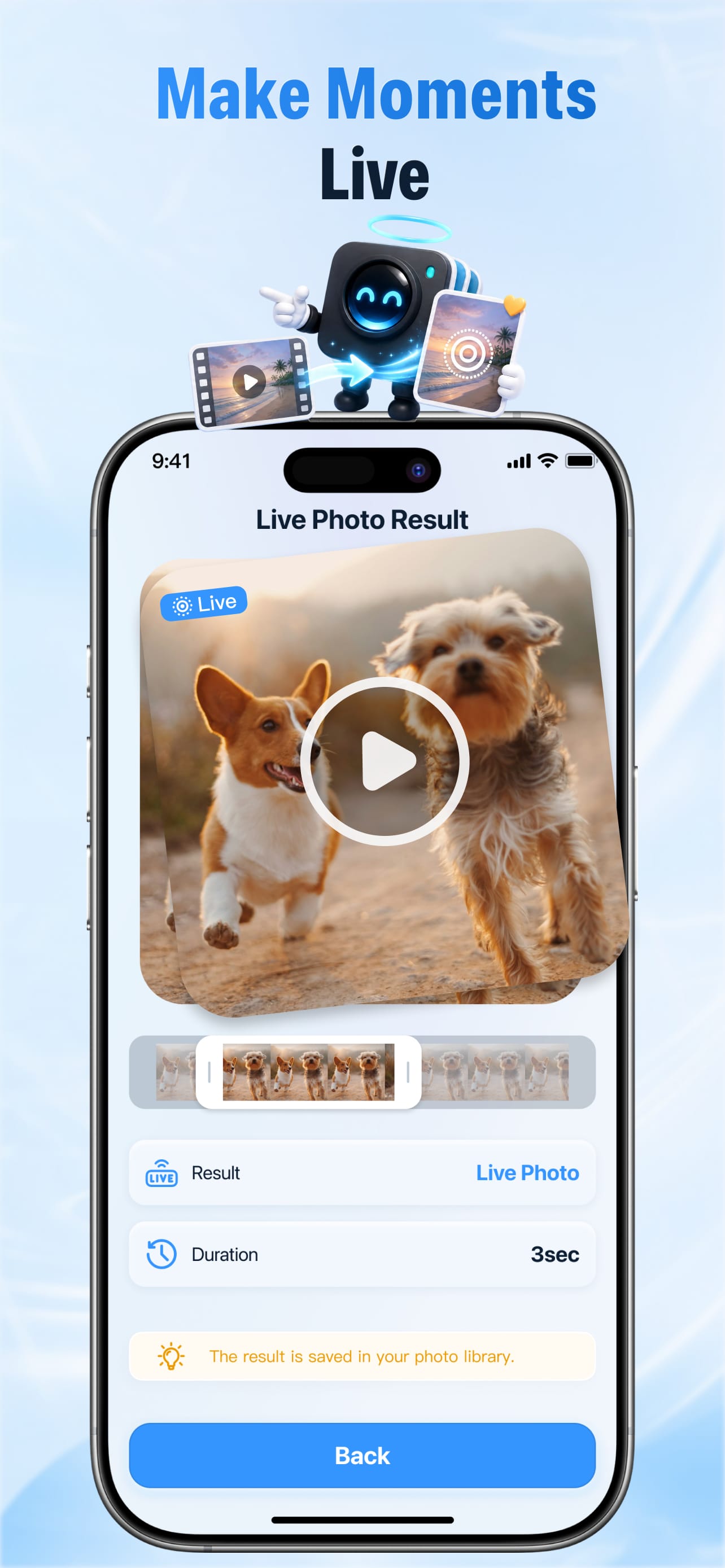 Pixo Cleaner Live Photo result screen